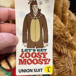 Lazy One Brown Moose Union Suit with Antlers